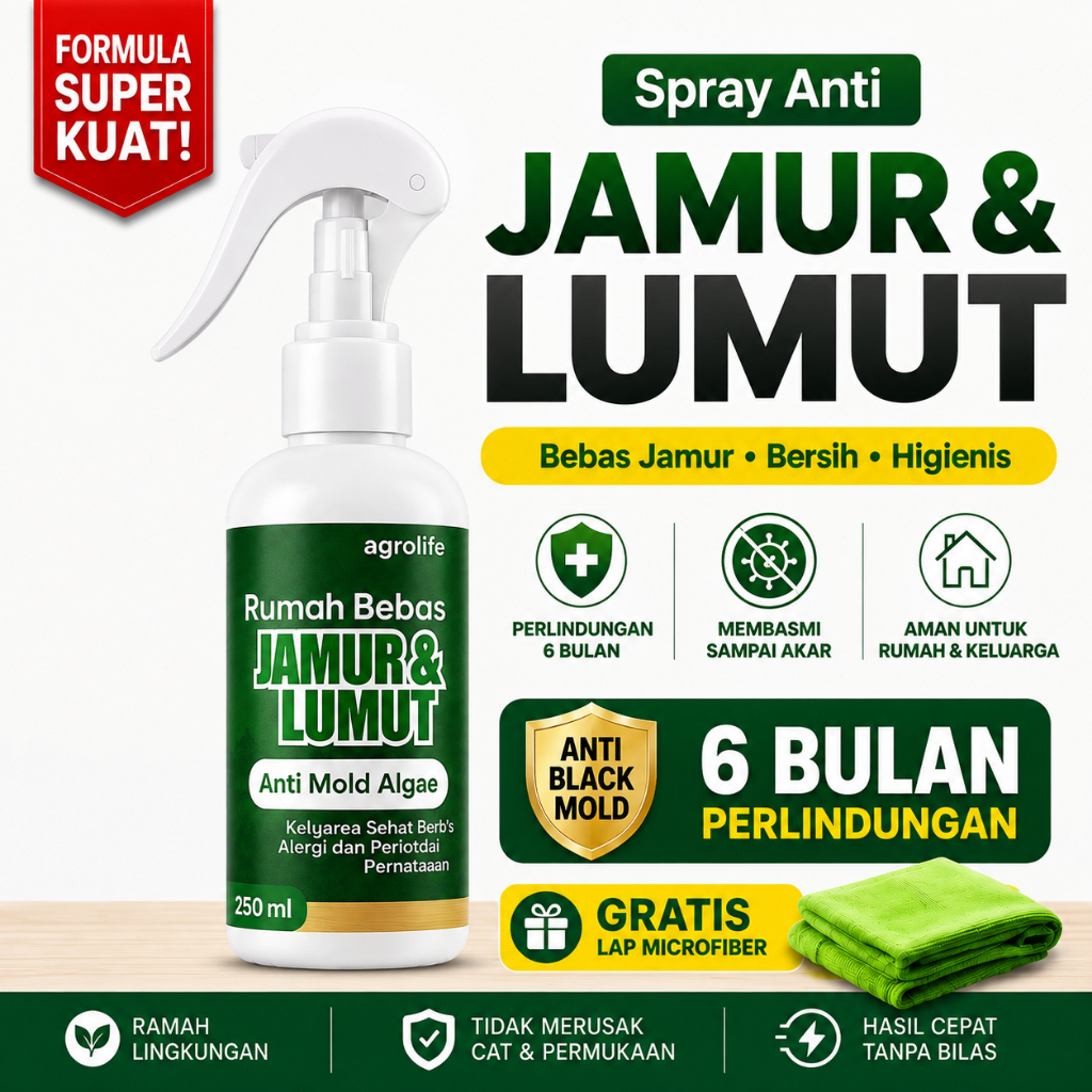 AGROLIFE Anti Jamur Tembok dan Lembab - Penghilang Jamur Tembok Lembab - Pembersih Jamur Lemari - An