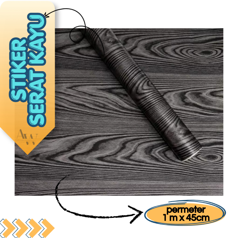 Wallpaper sticker motif serat kayu per meter | Stiker dinding meja box speaker salon | Dekorasi inte