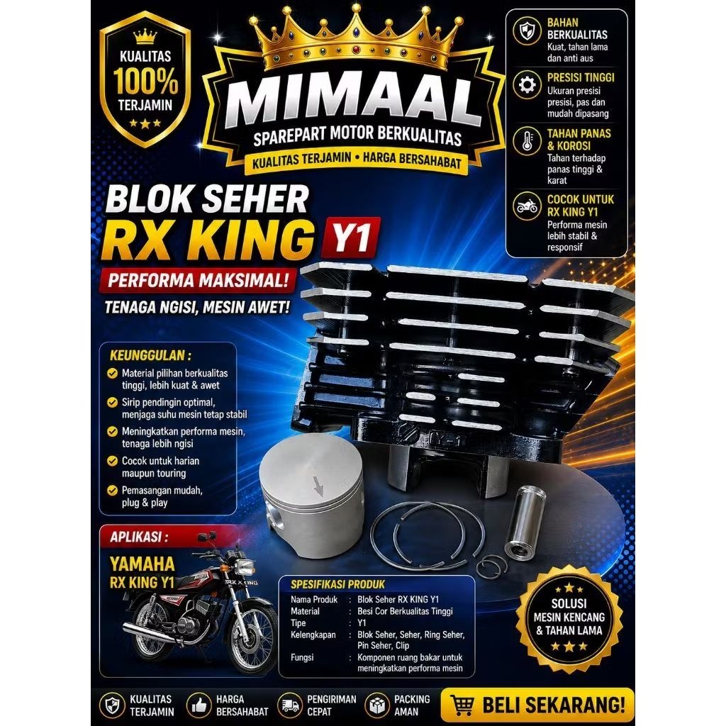 boring blok piston blok seher rx king Y1 set