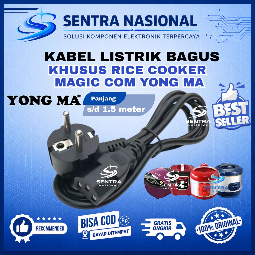 KABEL RICE COOKER MAGICCOM YONG MA TAHAN PANAS | COK KABEL MAGICCOM YONG MA 1.2-1.5 METER| KABEL LIS