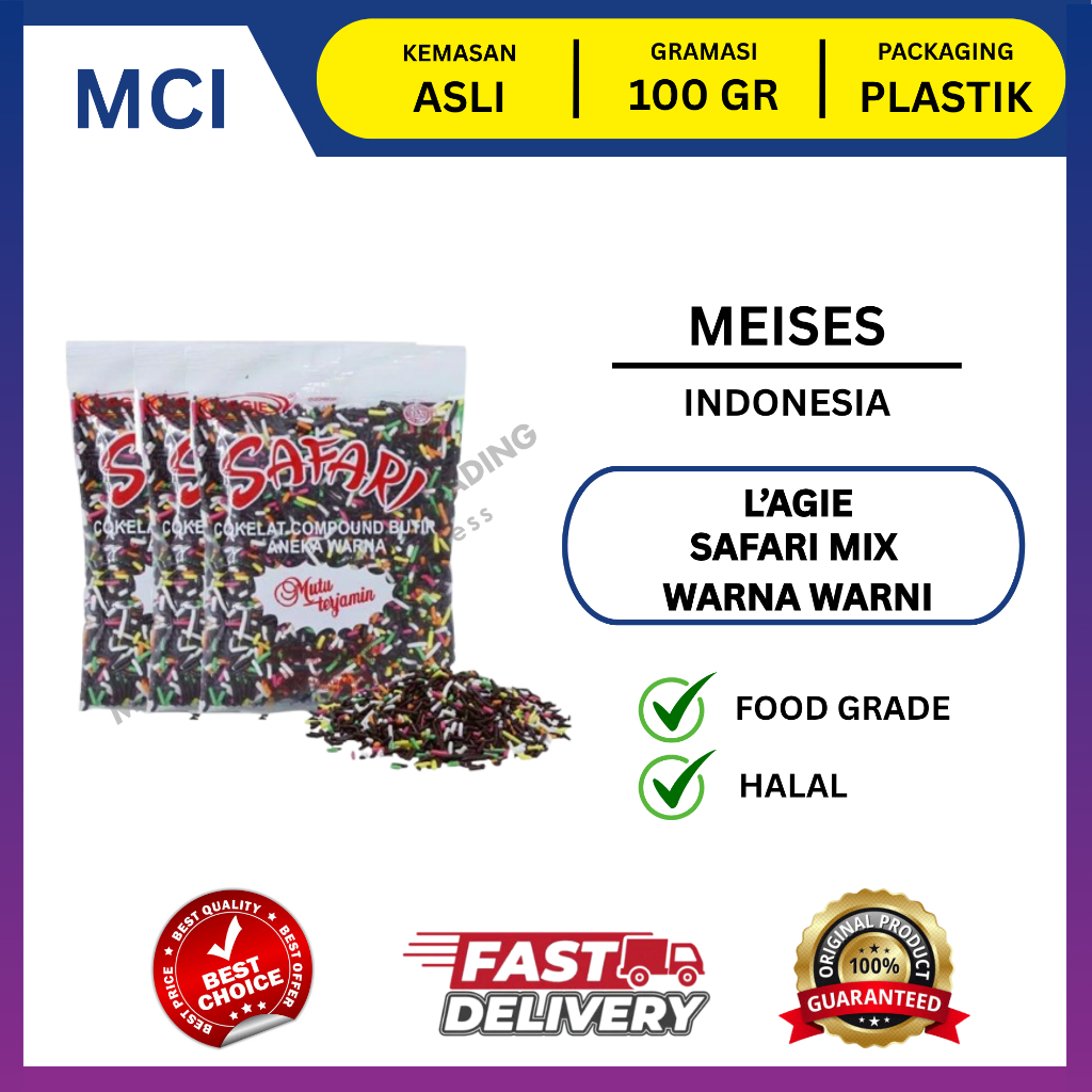 MESES COKELAT SAFARI LAGIE WARNA-WARNI 100 GR / MEISES / MESES / CERES