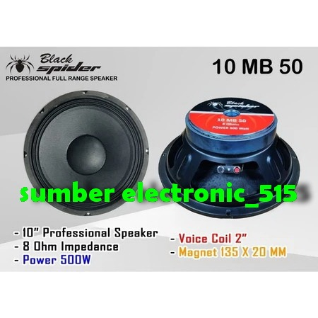 Speaker 10 inch Black Spider 10 MB 50 Full Range Mid Low BS 10MB50 Blackspider 10 MB 50 BS10MB50