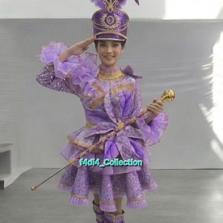 Baju Mayoret Variasi Bunga/Baju Mayoret Ungu Muda/Baju Mayoret Wanita/Mayoret Drumband