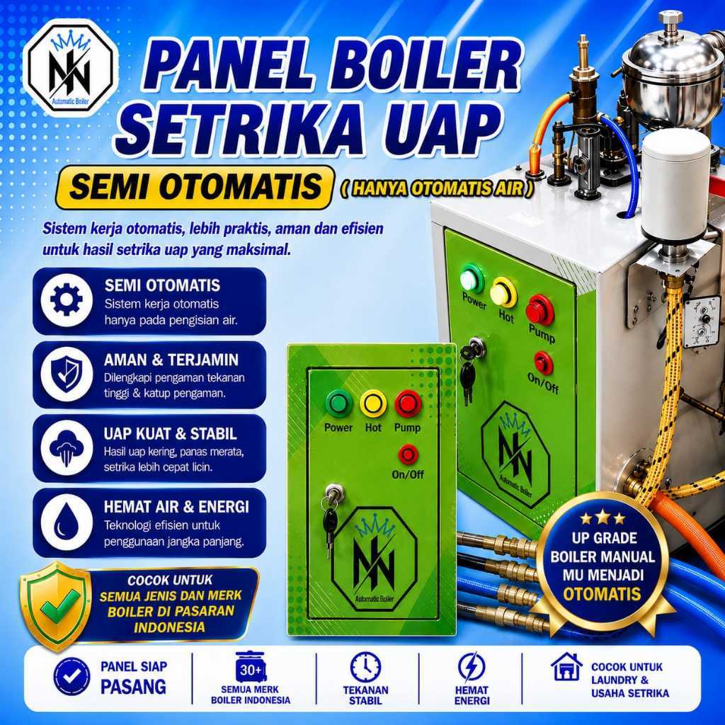Panel Mesin Boiler Setrika Uap Otomatis Air