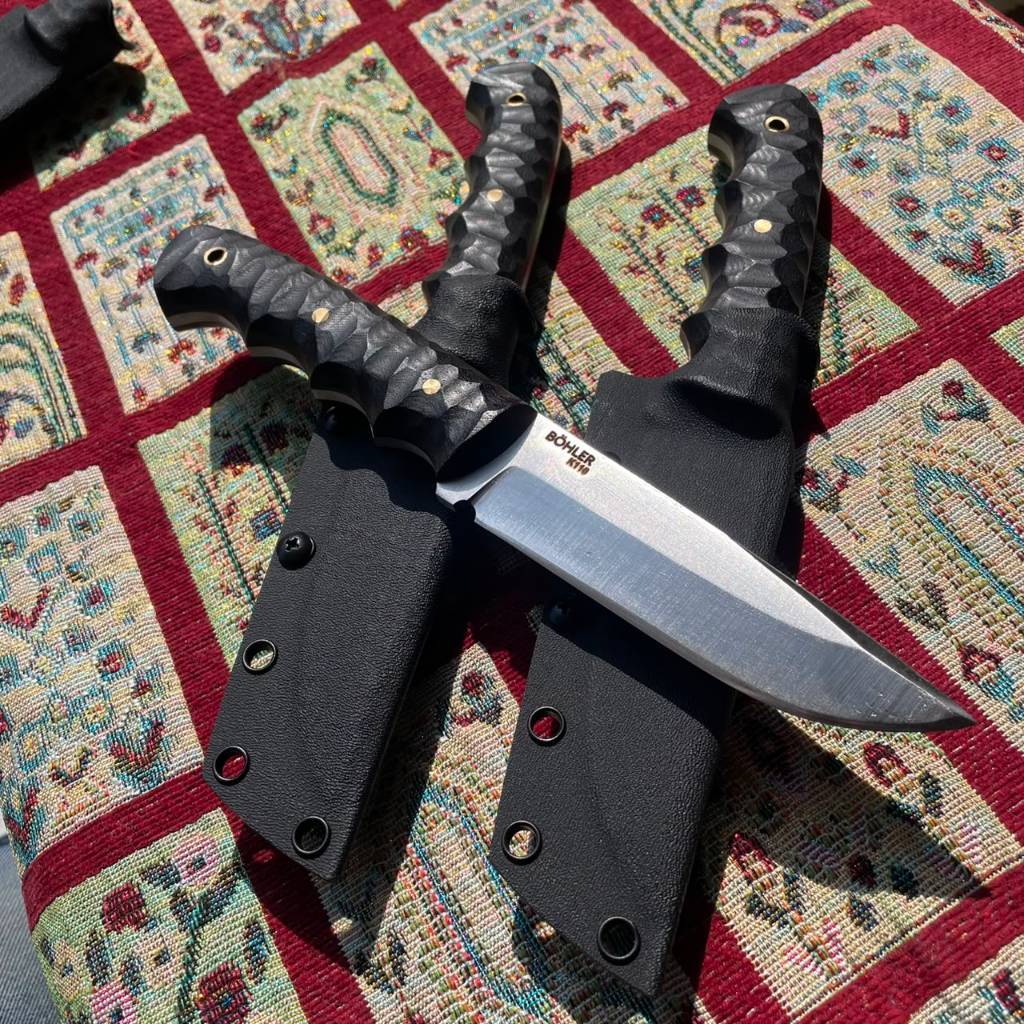 Pisau bushcraft survival outdoor seset sisit bohler k110 premium modern sarung kydex handle micarta