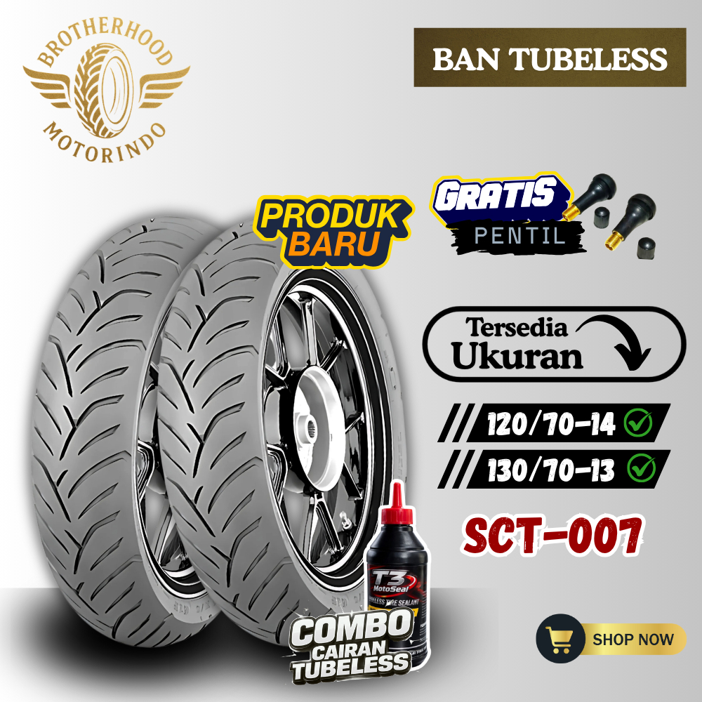 BAN IRC SCT 007 TUBELSES RING 14/13 ( 120/70-14 / 130/70-13 ) BAN IRC / BAN IRC RING 13 / BAN RING 1