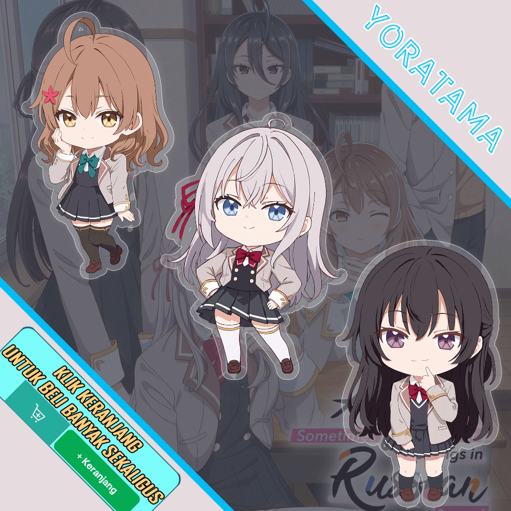Gantungan Kunci Roshidere Tokidoki Bosotto Alya Yuki Masha, Keychain Anime Lucu