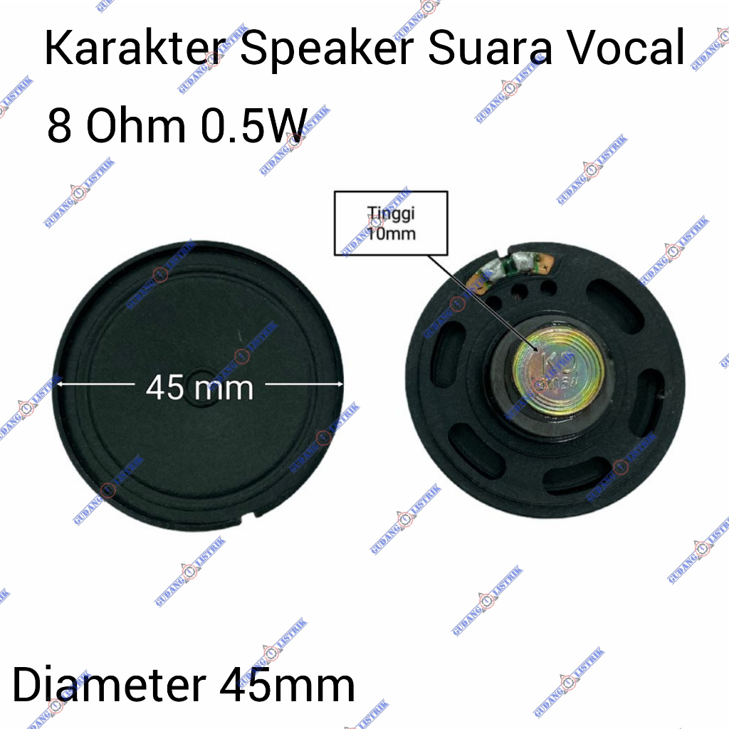 Speaker Pasif Mini 45mm 4 Ohm 0.5 Watt Untuk Speaker Aktif
