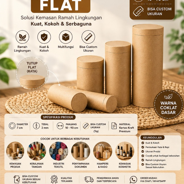 7.0 cm  / paper tube / paper core / 1 set / tutup buka