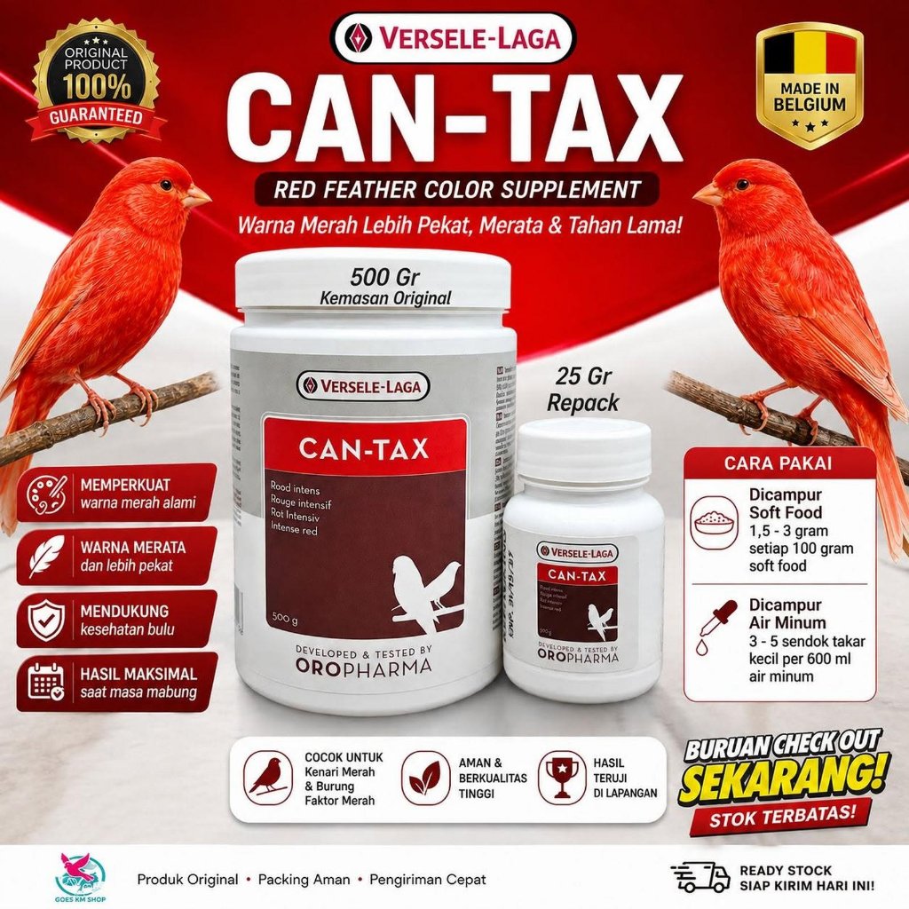VERSELE LAGA - CANTAX VITAMIN PEWARNA MERAH BURUNG RED KENARI CANTAXIN