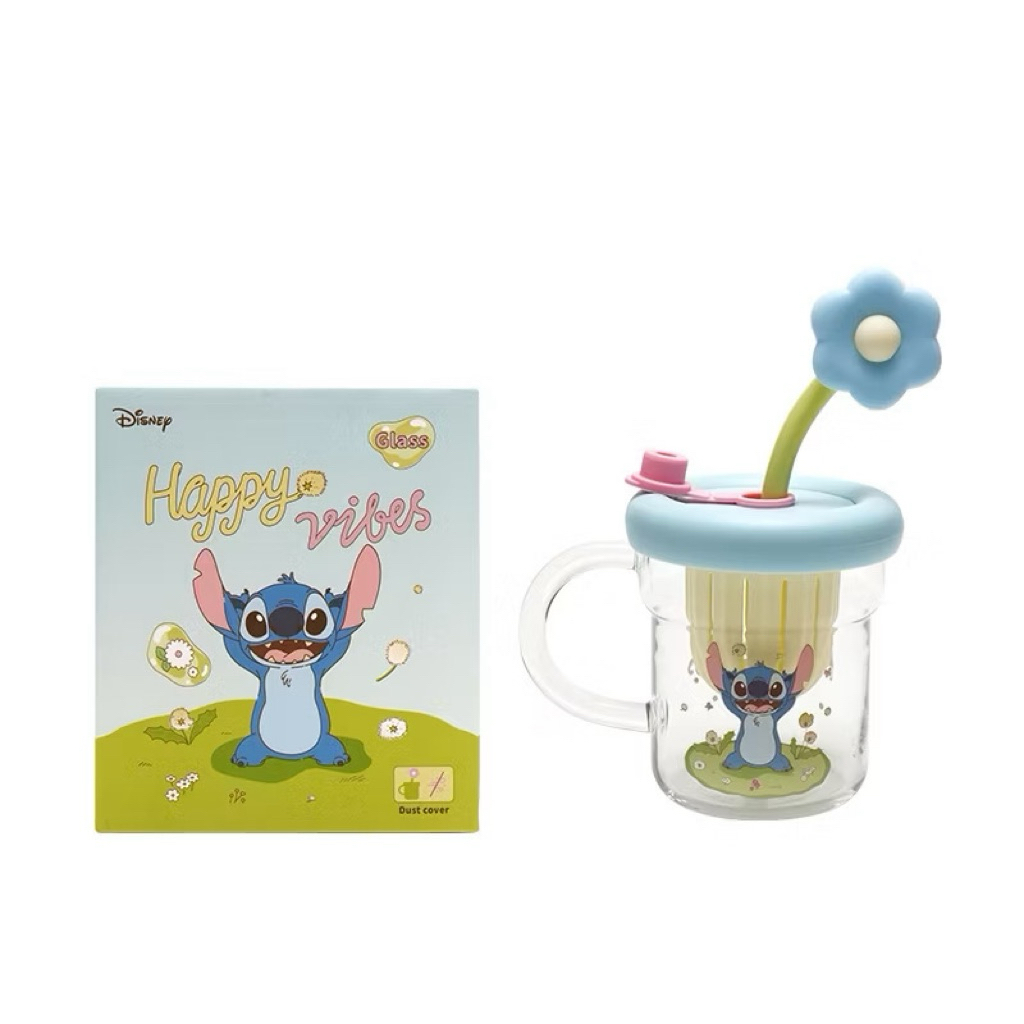 Gelas STITCH OhSome | Solo Corner Whispers of Springe Straw Glass Stitch Gelas Kaca Karakter Disney
