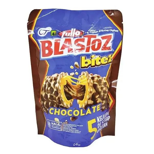 Blastoz bitez 80g - fullo blastoz - fullo blastoz bitez chocolate - blastos wafer krim isi coklat