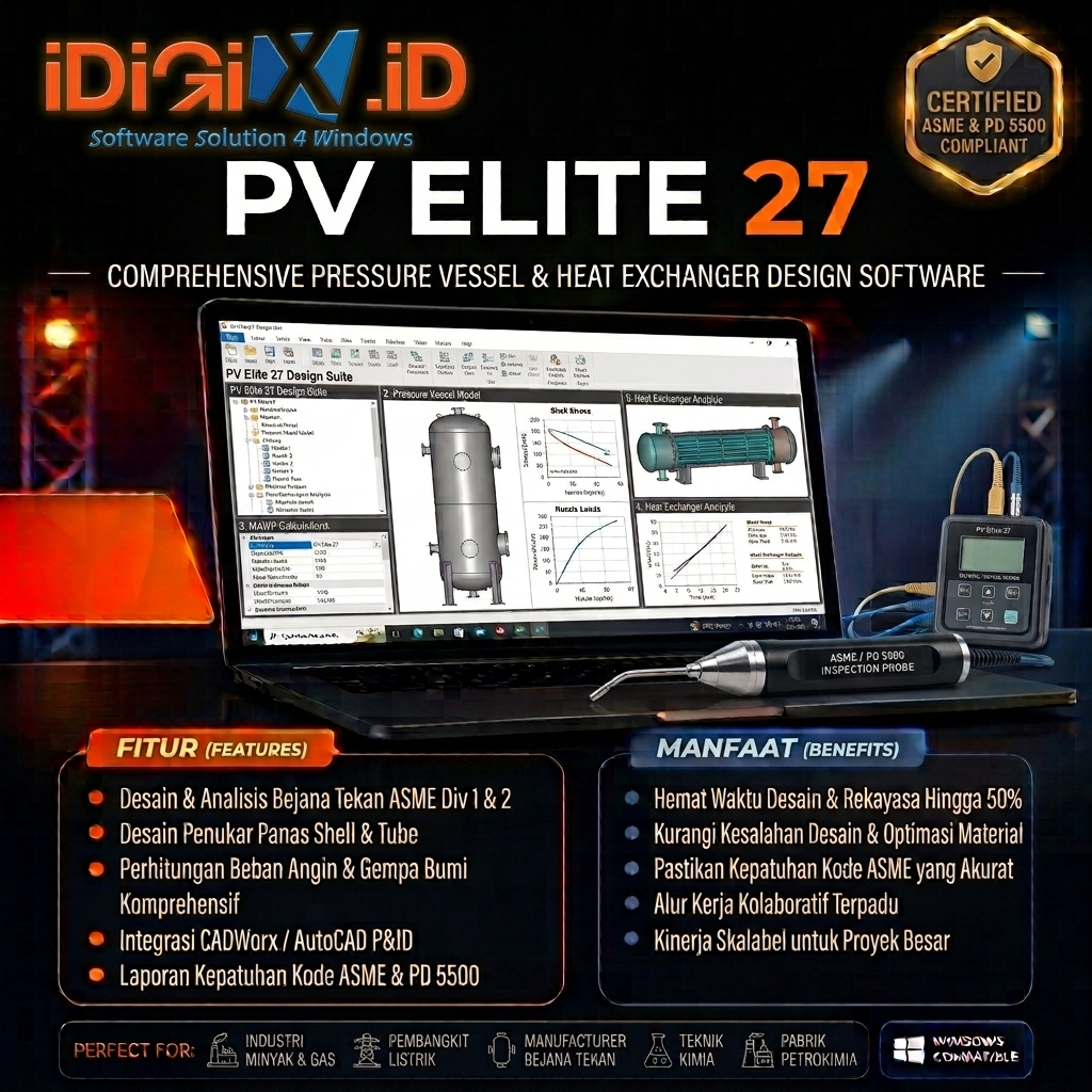 PV Elite 27 Desain & Analisis Tekanan Tangki & Vessel Lebih Cepat dan Akurat