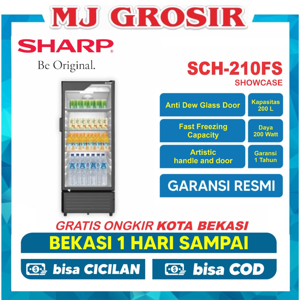 SHOWCASE SHARP SCH 210 DISPLAY COOLER KULKAS MINUMAN
