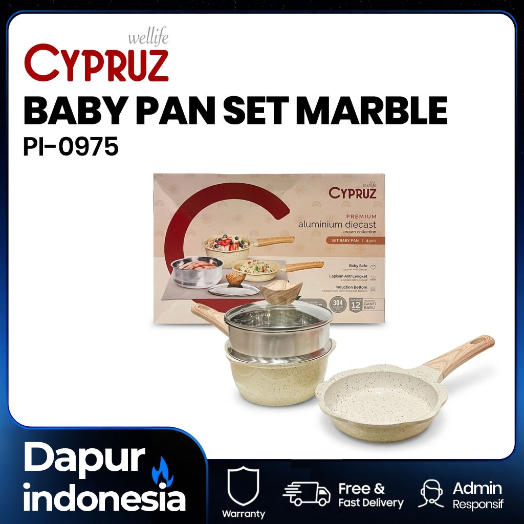 Cypruz Ceramic Cookware Set  Panci Keramik Bebas PTFE PFOA Premium