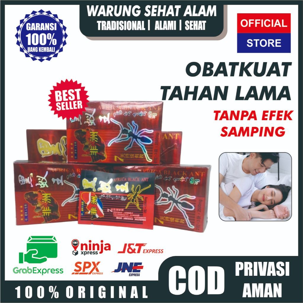 Semut BOX Hitam Afrika Black Ant9 Asli 1 Box Isi 9 Sachet - Jamu Herbal Penjaga Stamina