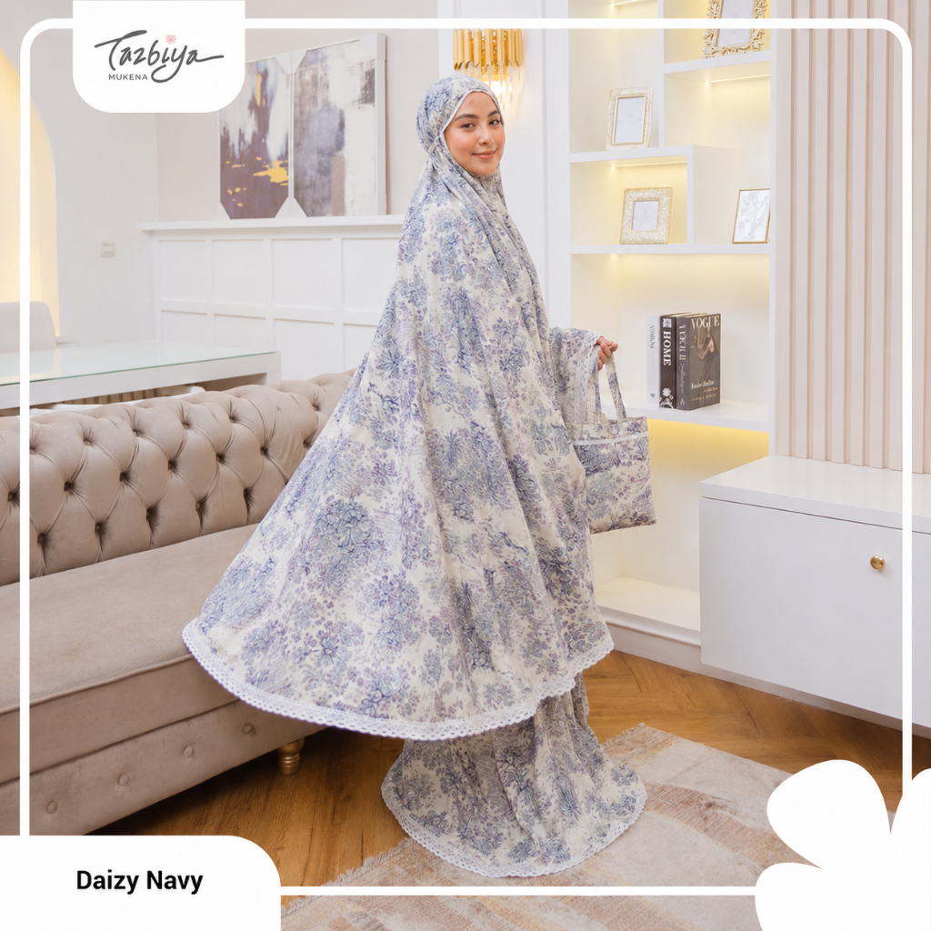 TAZBIYA - Mukena Rayon Daizy Series | All Size fit to Jumbo | MUKENA TAZBIYA PUTIH