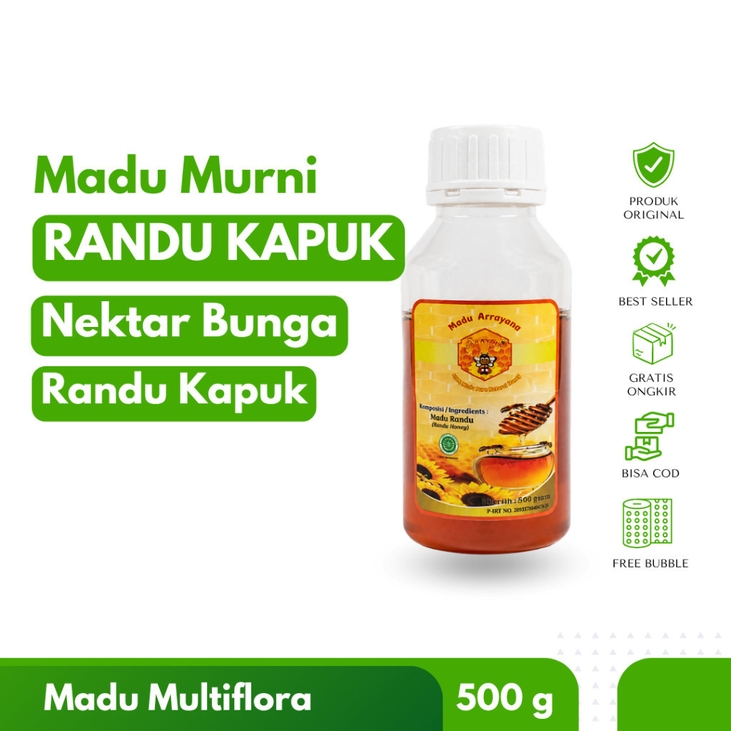 Madu Randu Nektar Bunga Randu Raw Honey Fresh Kapok Flower 500Gram Arrayana Honey