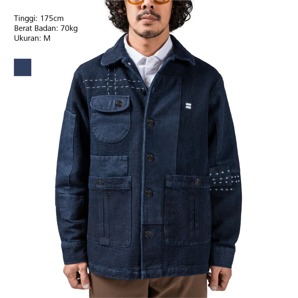 Bodypack Cannor Chore Jacket Denim Vintage Jaket Stylish - Navy