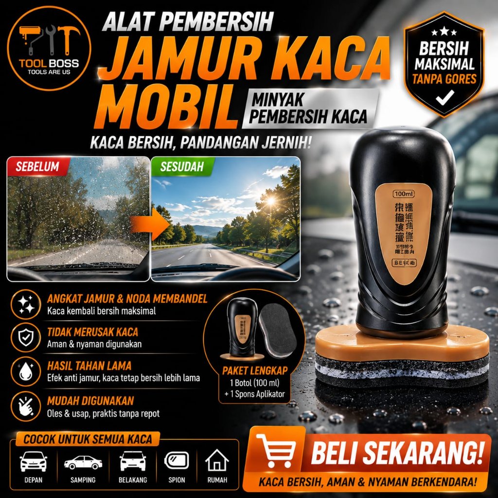 Alat Pembersih Jamur Kaca Mobil - Minyak Pembersih Kaca  100 ml