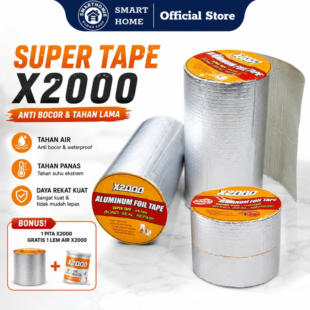 Lakban anti bacor 3 ukuran x2000, Super Tape X2000, lem super tahan lama, X2000 multi purpose tape t