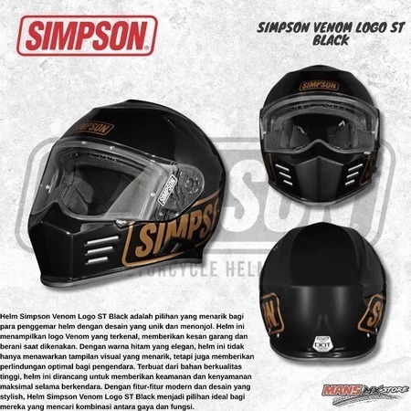 HELM SIMPSON VENOM LOGO ST BLACK HELM SIMPSON FULLFACE ORIGINAL HELM CLASSIC