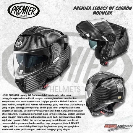 HELM PREMIER LEGACY GT CARBON MODULAR ORIGINAL HELMET MODULAR PREMIER