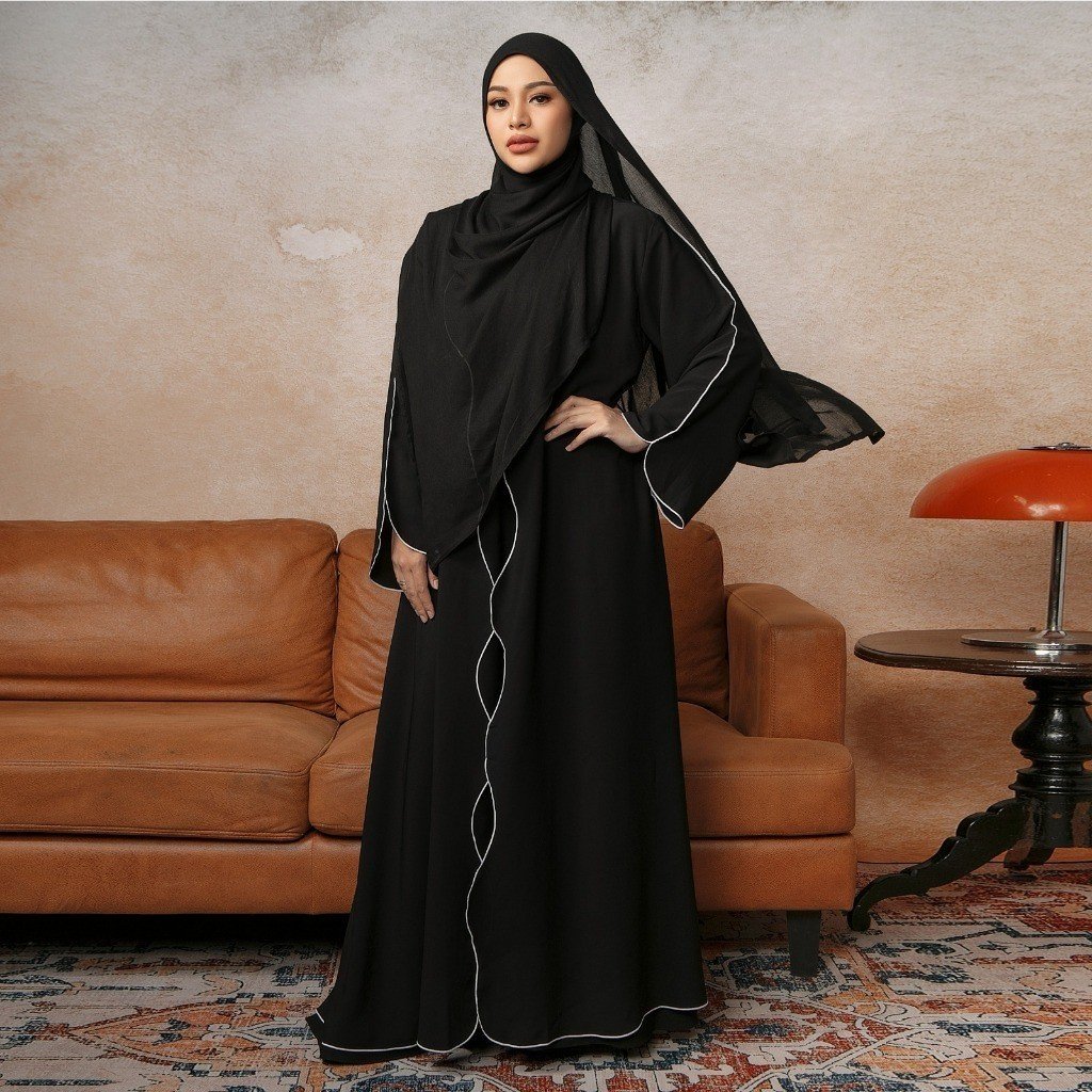 Lozy Hijab - Aisha Abaya Dress (Gamis Dress Haji dan Umrah Bahan Arabian Premium Cooltech Anti UV)