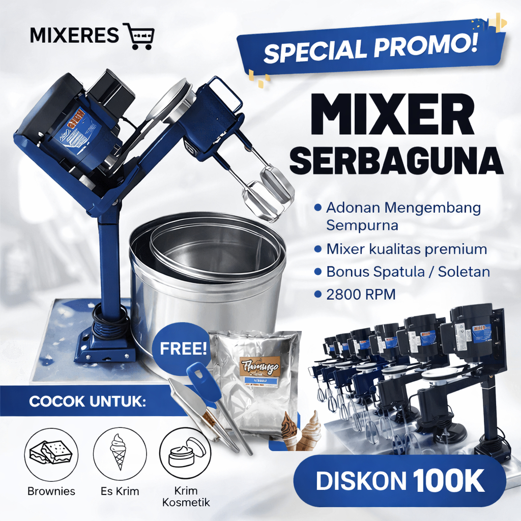 Mixer Usaha Eskrim Mikser Kue Mikser Es  Pengaduk Mixer 15-20 liter Gratis Mangkok Mixer