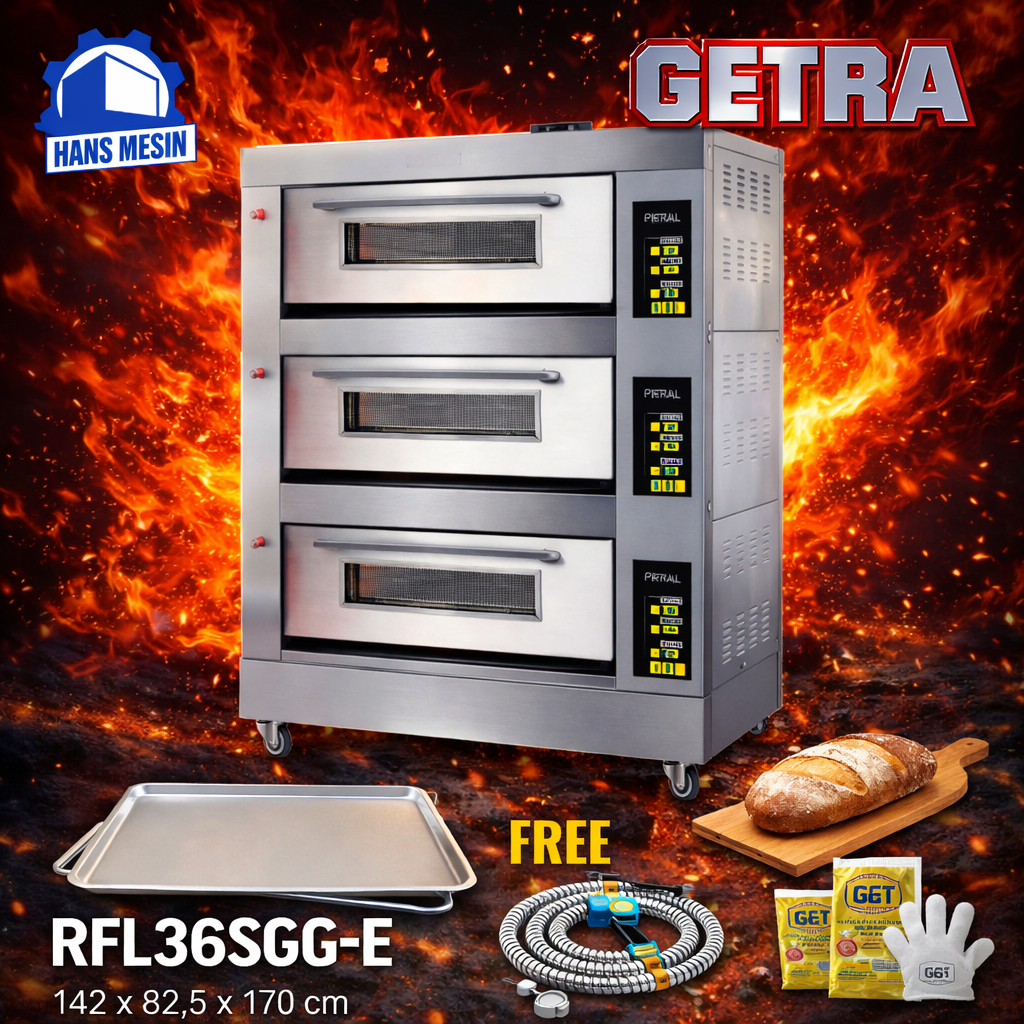 GETRA OVEN GAS 3 DECK 6 LOYANG / OVEN GAS GETRA RFL-36SSGCE