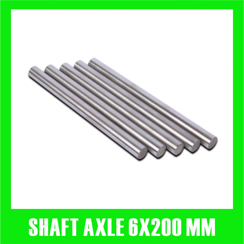 Shaft 6mm x 200mm Axle Drive Gear Pulley Shaft 6x200 mm Stainless Steel
