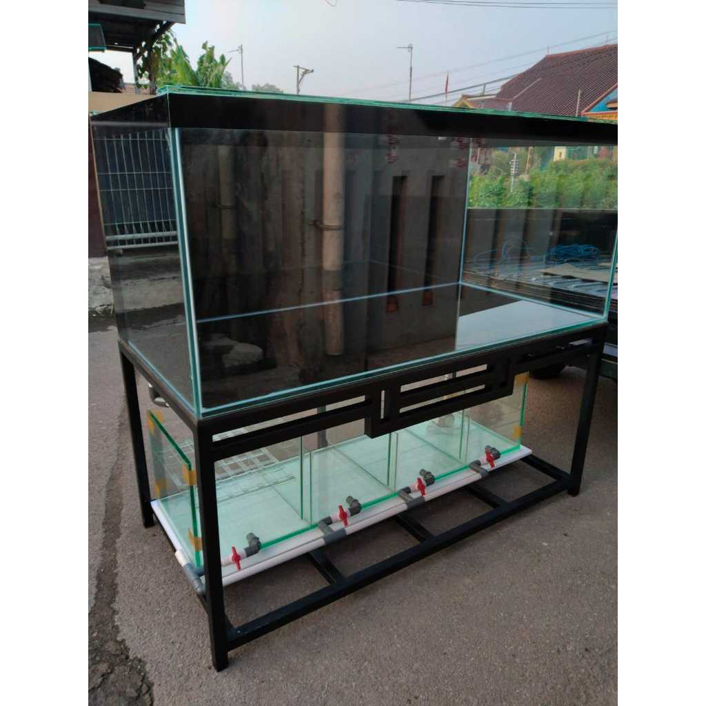 SUMP FILTER BAWAH MEGA TANK SATU SET AQUARIUM | AQUARIUM SUMP BAWAH SATU SET | AQUARIUM KACA