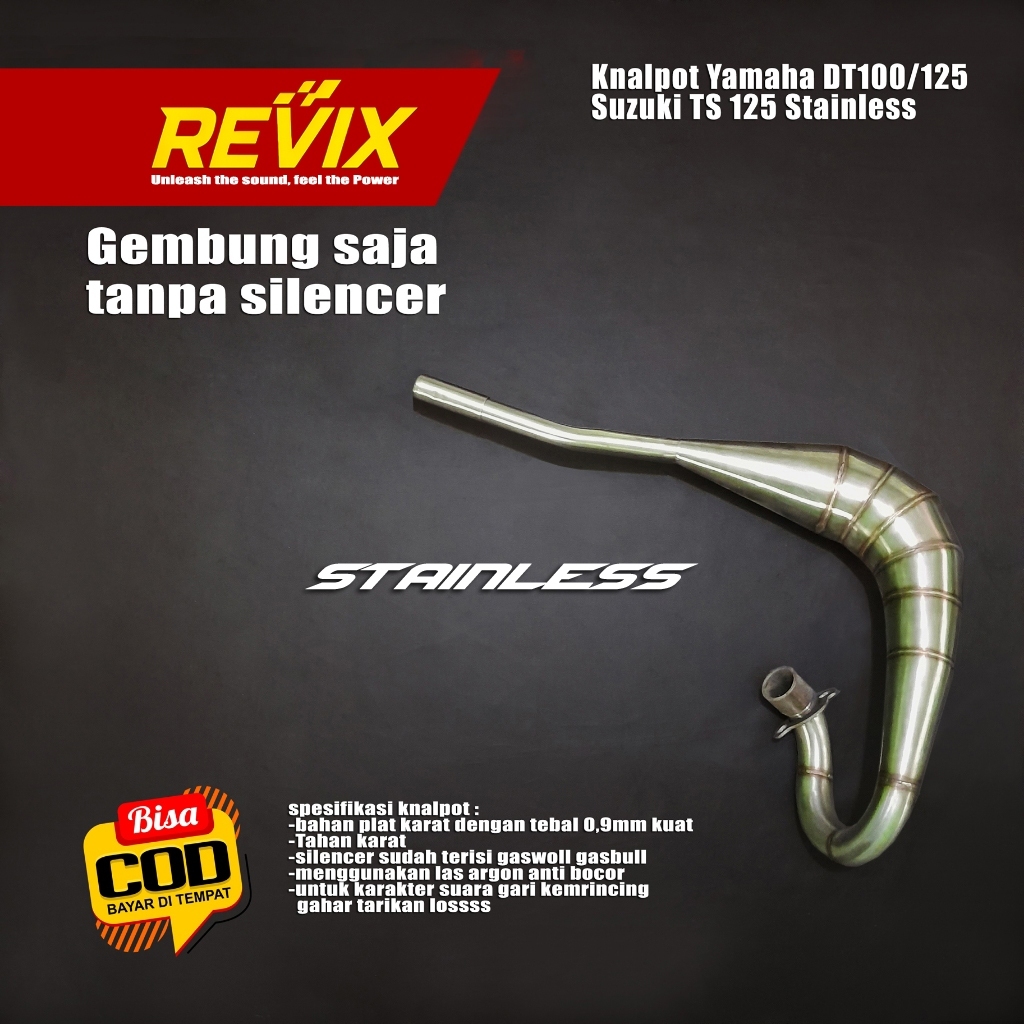 Knalpot DT100 DT125 TS125 Gembung saja  Fullstainless Revix exhaust