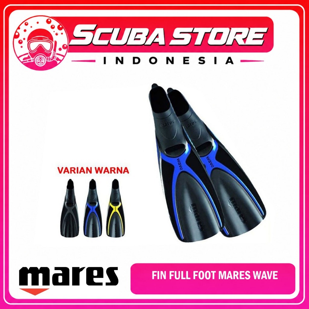 Fin Full Foot Mares Wave Kaki Katak Selam B-Fins Scuba Diving Snorkeling Dive Fins Sepatu Freedive A