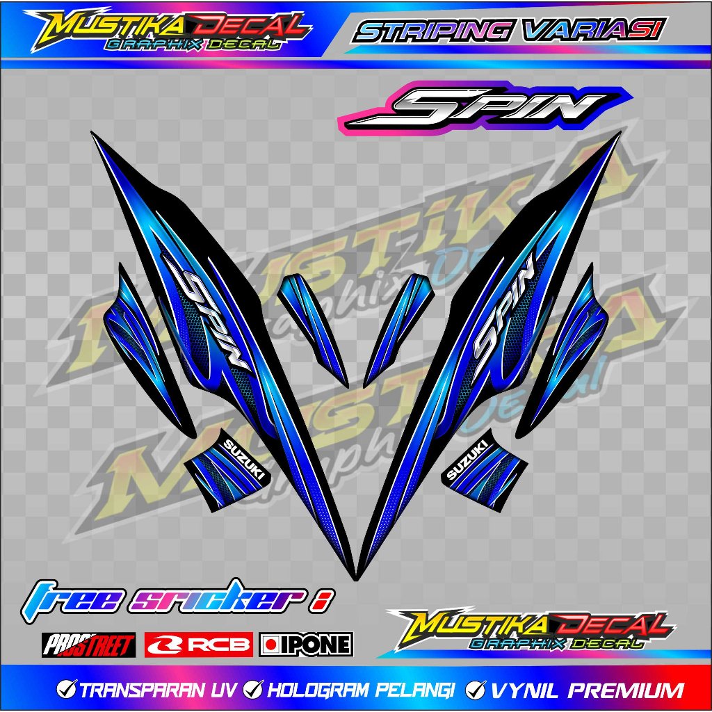 STRIPING VARIASI MOTOR SUZUKI SPIN / STICKER LIST VARIASI MOTOR SUZUKI SPIN