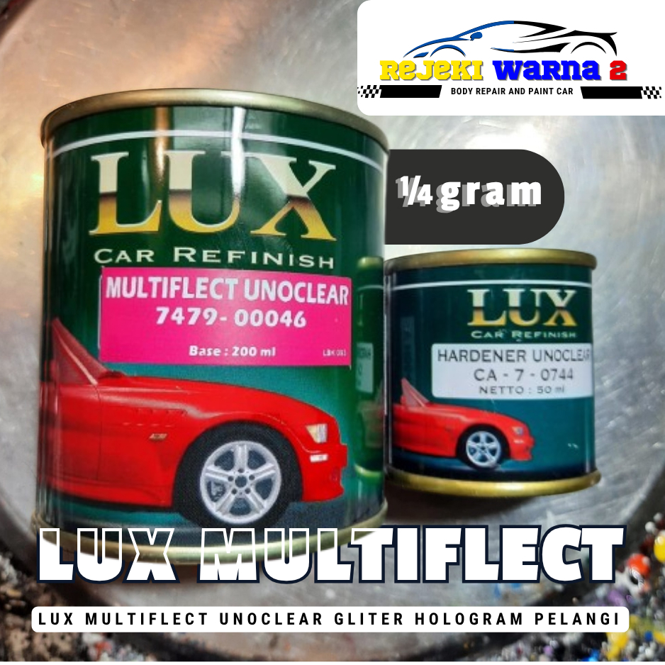 Lux Multiflect Unoclear Gliter Hologram Pelangi Cair Seperempat Kg Car Refinish Mobil Motor Clear Pe