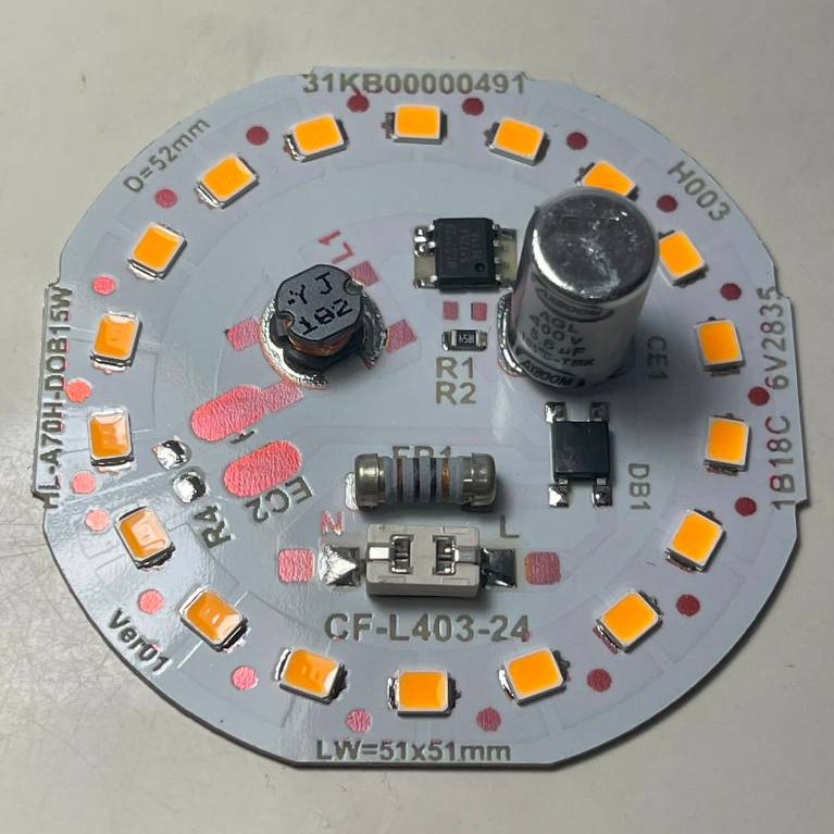 LED PCB 15W Kuning Mesin Lampu Bohlam 15 watt AC 220 - 240 V DOB