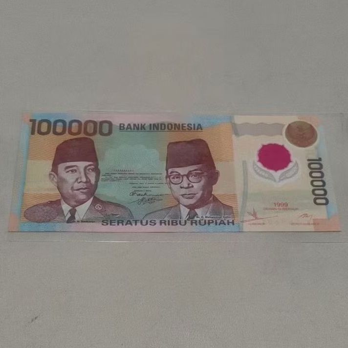 uang 100000 Sukarno Hatta UNC/gress