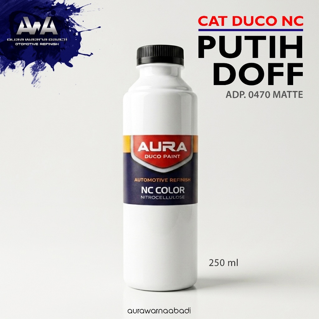 Cat Duco NC Aura Putih Doff 250 ml | Cat Otomotif Besi Kayu Furniture