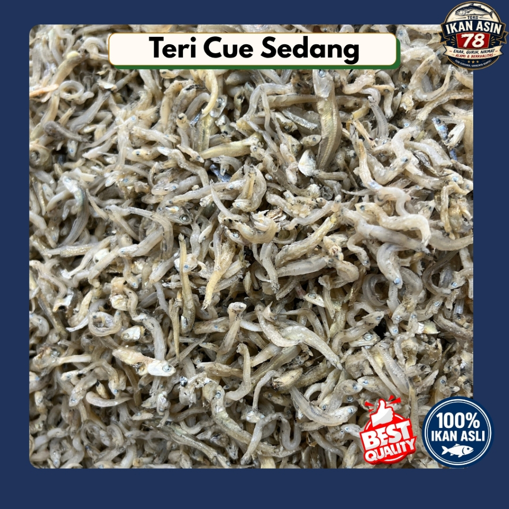 Teri Cue Sedang 250g 500g 1Kg | Ikan Teri Cue Gurih | Teri Asin Kering Pilihan
