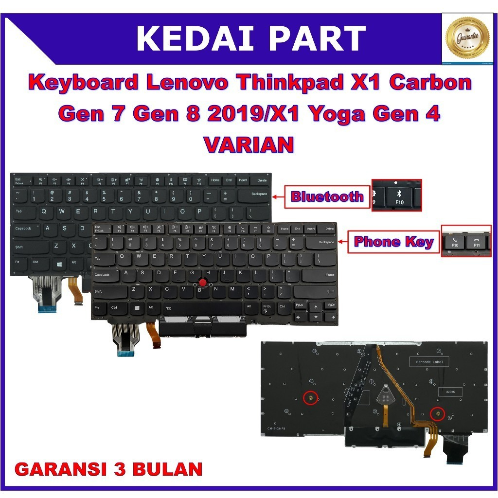 Keyboard Lenovo THINKPAD X1 CARBON GEN 7 Gen7 7TH GENERASI 7 2019 BACKLIGHT