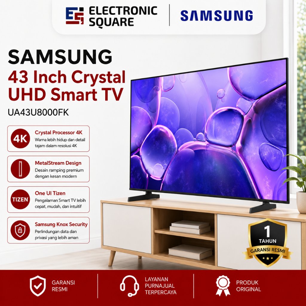 SAMSUNG Smart Android TV 43 Inch UHD 4K UA43U8000FK | UA43U8000FKXXD Google Assistant HDR10+