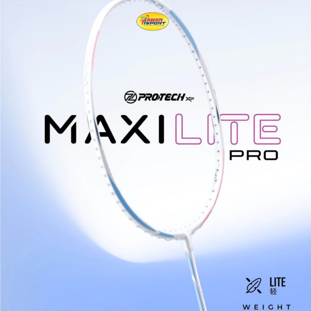 Raket Badminton PROTECH MAXILITE PRO (White pink)(5UG1)(MAX 32LBS)(Lite Series) Badminton Racket