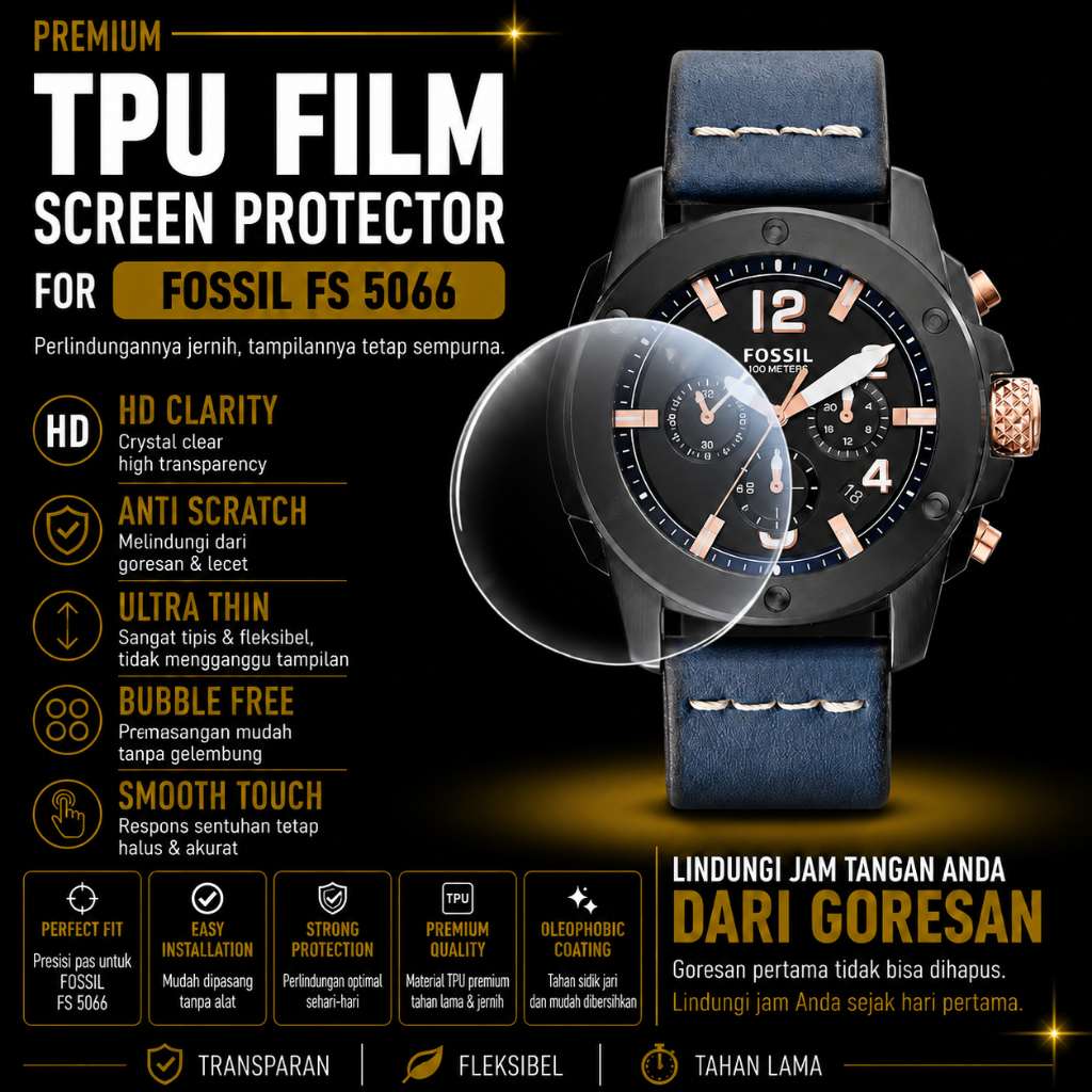 Anti Gores Fossil Machine FS5066 Screen Protector Pelindung Kaca Jam Tangan