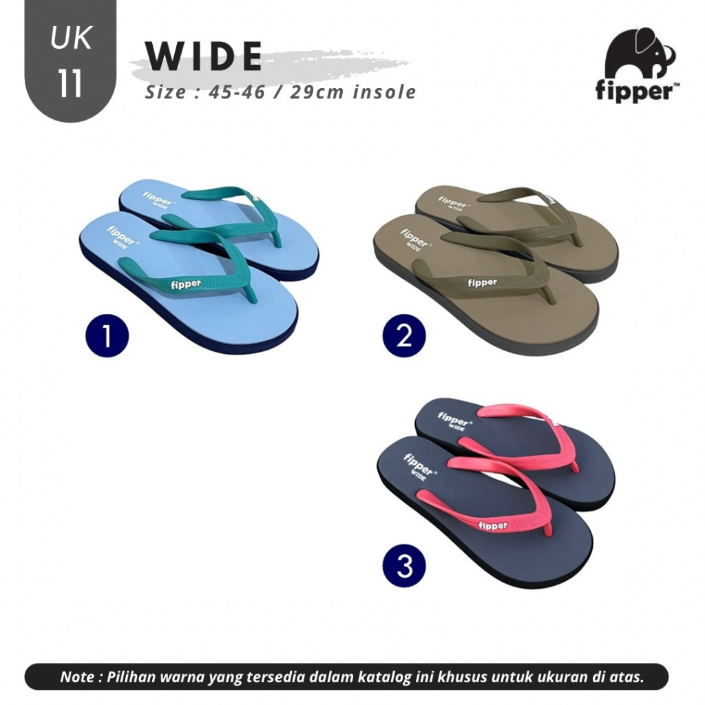 Fipper Wide Sandal Jepit Pria UK 11 (Size 45-46)