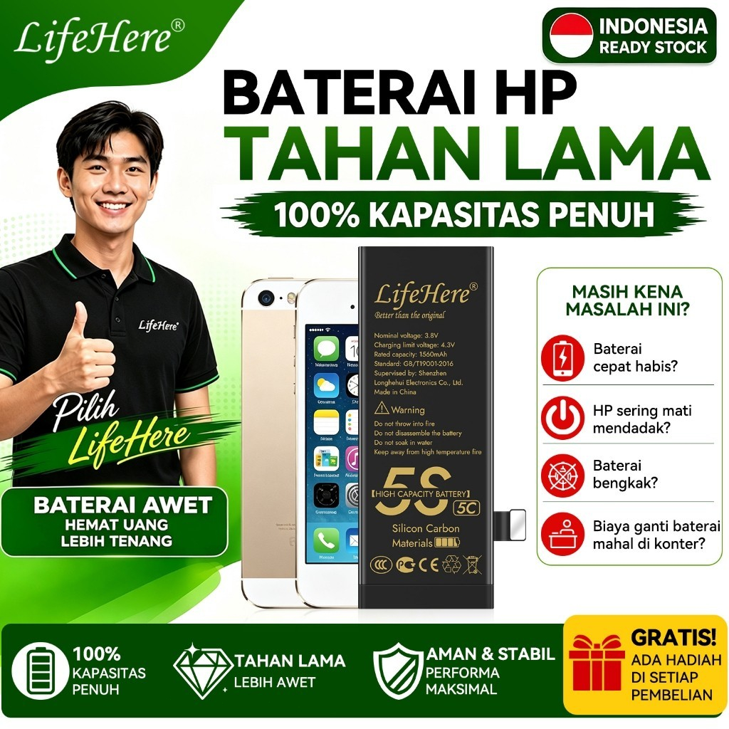 Lifehere-Baterai-Iphone 5S baterai