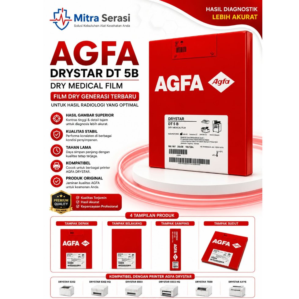 FILM AGFA DT5B 10x12 - FILM CR-DR RONTGEN RADIOLOGI