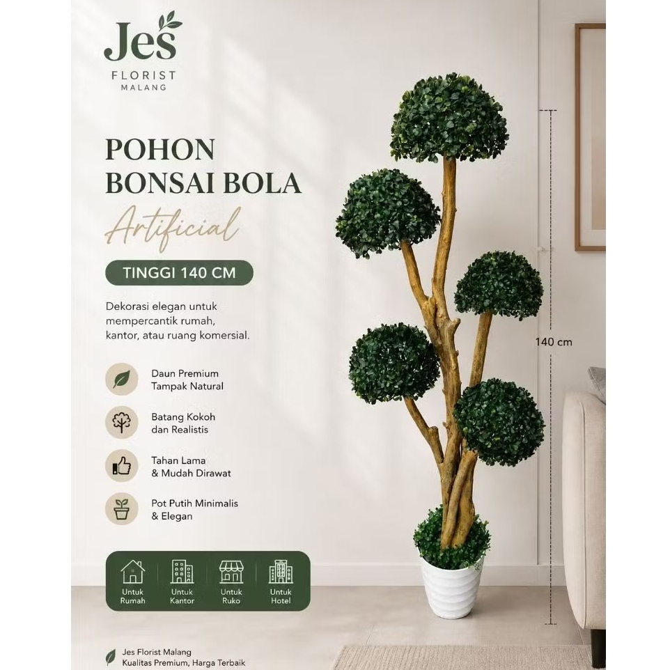 Pohon Hias Bonsai Bola Rumput Besar