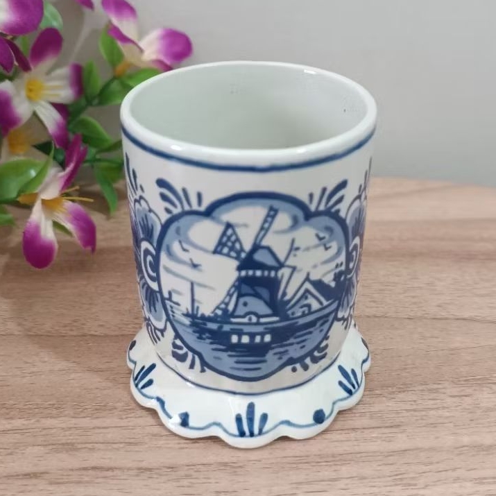 Dekorasi Gelas Porcelain bermotif Delft Holland