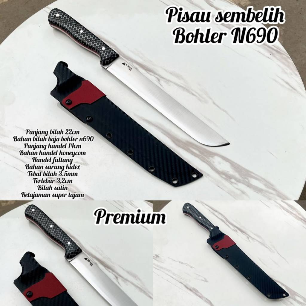 Pisau Sembelih Bohler N690 Sarung Kydex Micarta
